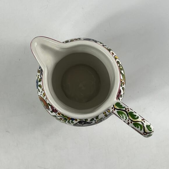 Ceramicas de Coimbra Portugal Hand Painted Small Pitcher 5.5"x5" Folk Art XVII - Picture 7 of 12